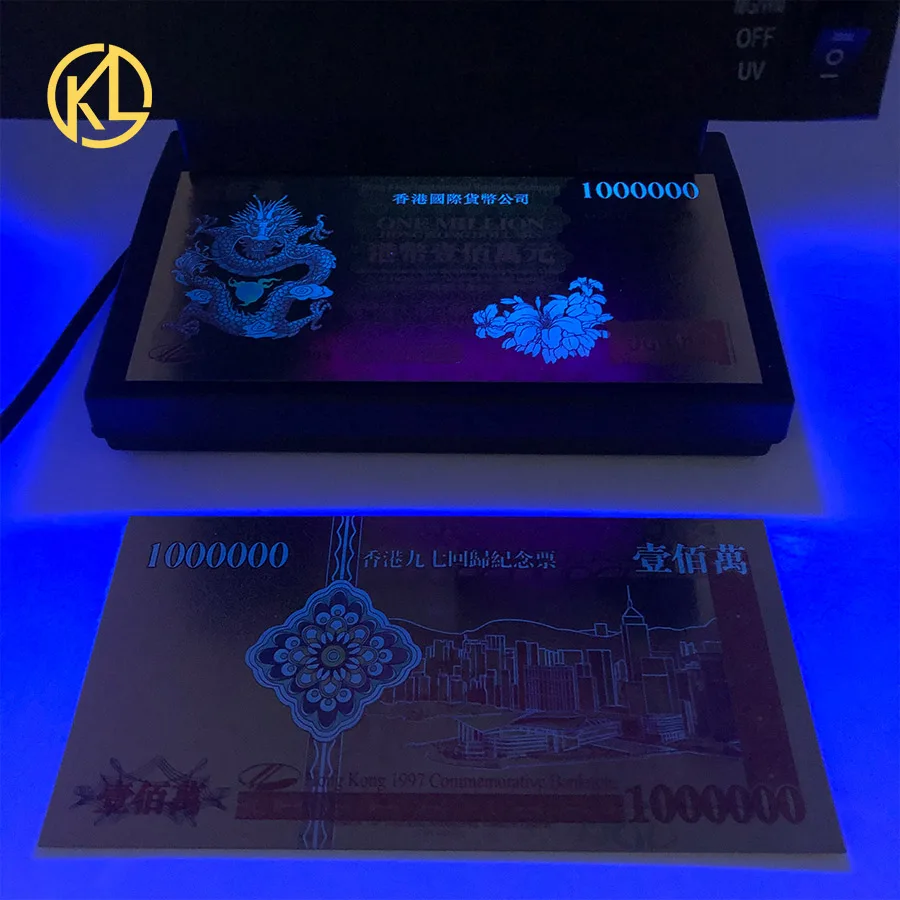 1000 шт./кор. один миллион Гонконга долларов золото Фольга купюр украшен китайским