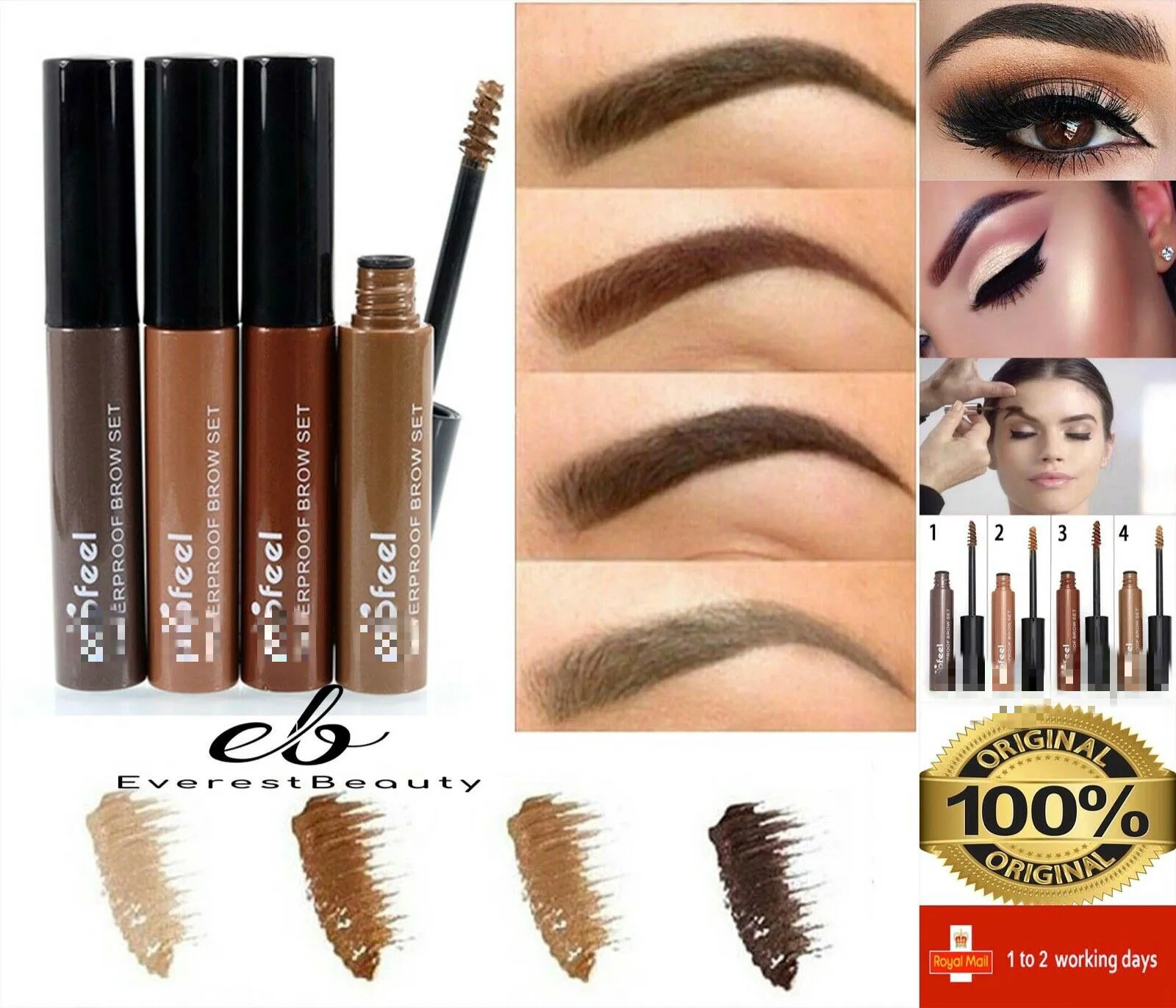 

Professional Eyebrow Tint Dye 4 Colours with Waterproof long-lasting Genuine Free Shipping