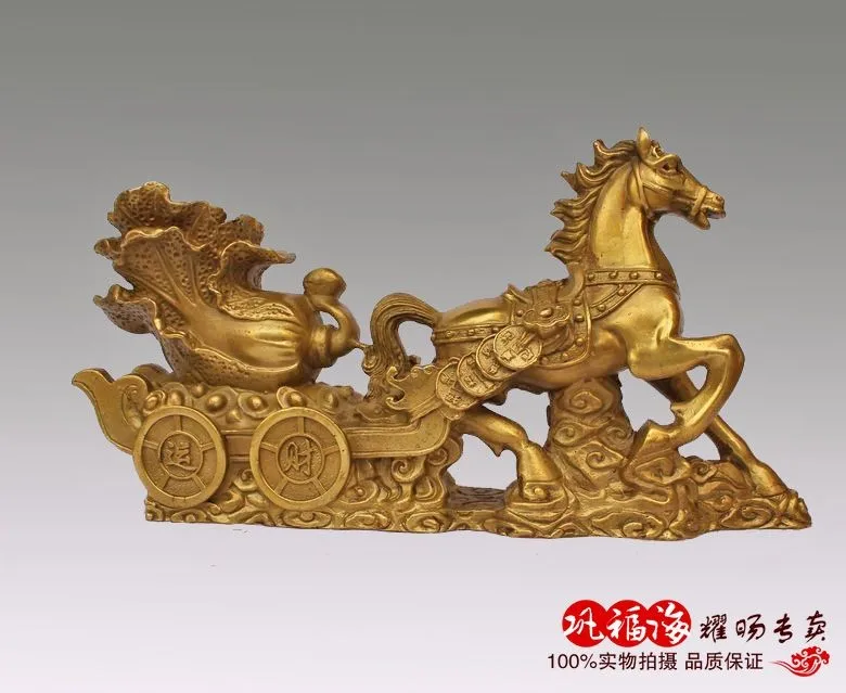 

TOP GOOD HOME LIVING ROOM PROTECTIVE-EFFICACIOUS MONEY DRAWING SUCCESS HORSE BRONZE BRASS STATUE SCULPTURE DECORATION
