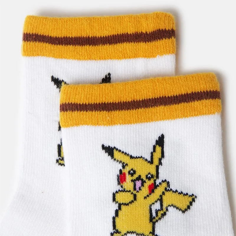 5Pairs Pokemon Pikachu Children Short Socks Anime Cartoon Figure Print Baby Boys Girls Cute Christmas Gifts for kids - купить по