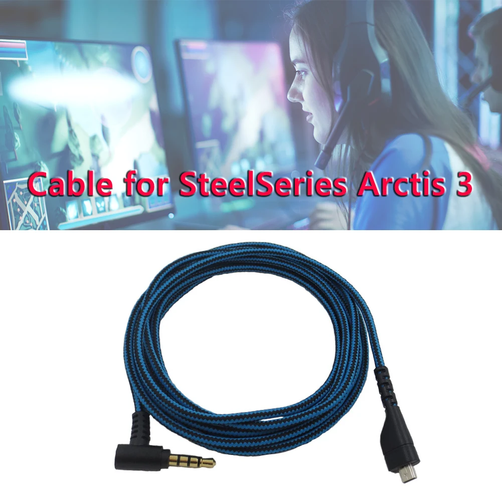

Gaming Headphone Audio Cable 2 in 1 3.5mm AUX Cord Replacement Headphone Cable Audio Cord Line for SteelSeries Arctis 3 5 7