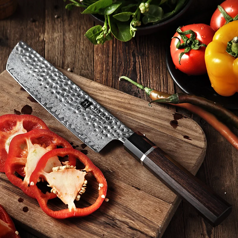XINZUO 7 дюймовый ножи накири 67 слойный кухонный нож из дамасской стали нержавеющей