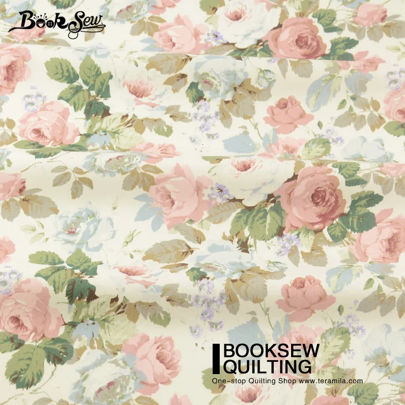 Booksew хлопок саржа белая стеганая ткань цветочный узор DIY Tecidos De лоскутное шитье сеточная ткань Por Metro Algodon