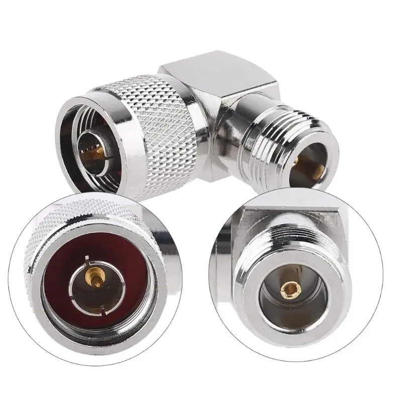 

RF Coaxial Coax Adapter UHF N Male to N Female Right Angle Converter for Wireless LAN Devices