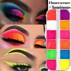 12 цветовкоробка, флуоресцентные неоновые пигментные тени для век, палитра для макияжа, блестящие мерцающие тени для век, косметические инструменты для боди-арта