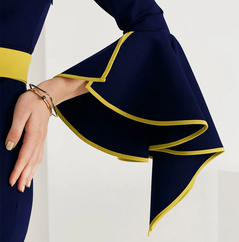 Женское платье с рукавом в форме листа лотоса торжественное ol для похудения