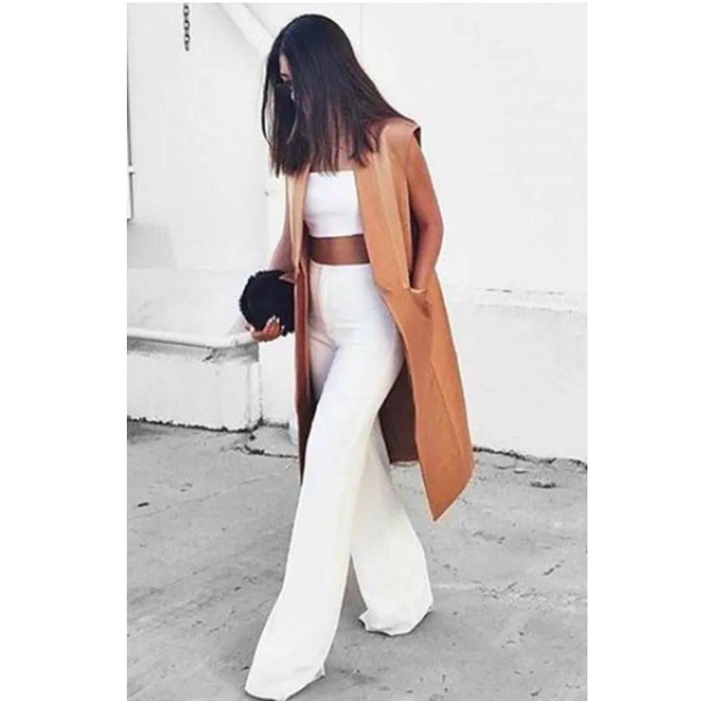 

Летняя новая повседневная женская одежда для путешествий, белые брюки с оттенком, два комплекта