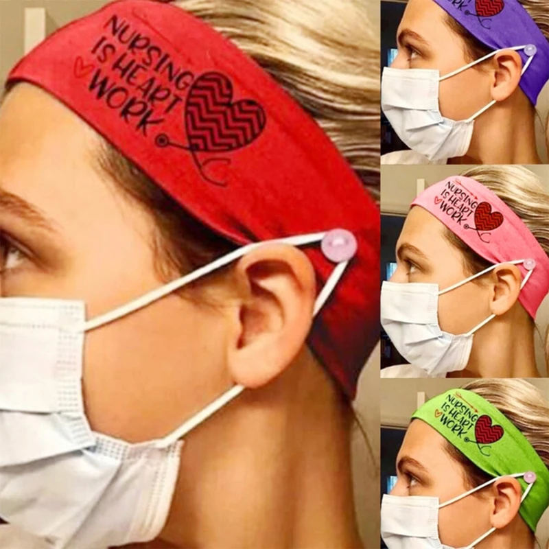 Унисекс с принтом медсестры повязка на голову пуговице Красивая стетоскоп