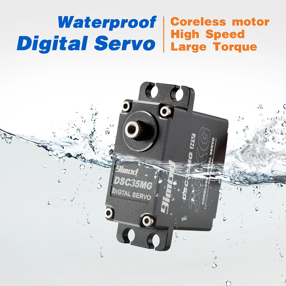 Servo Digital sin n&uacute;cleo 9imod DSC35MG, 35KG, engranaje de Metal, HV, para coche, barco, Robot, DIY, gran oferta-3