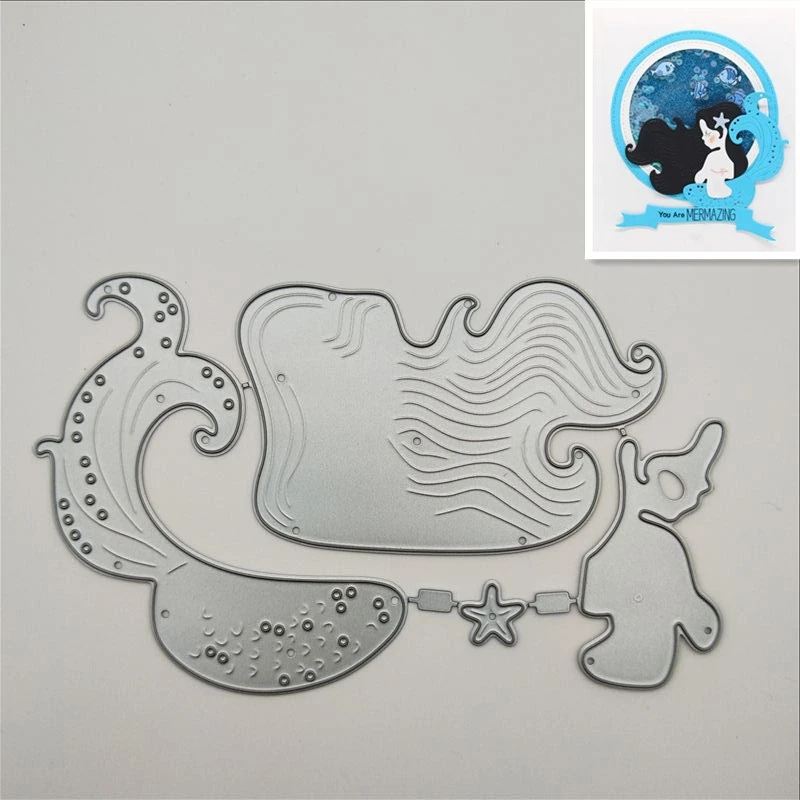 LIOJU Mermaid металлические режущие штампы новинка 2019 для изготовления карт сделай сам