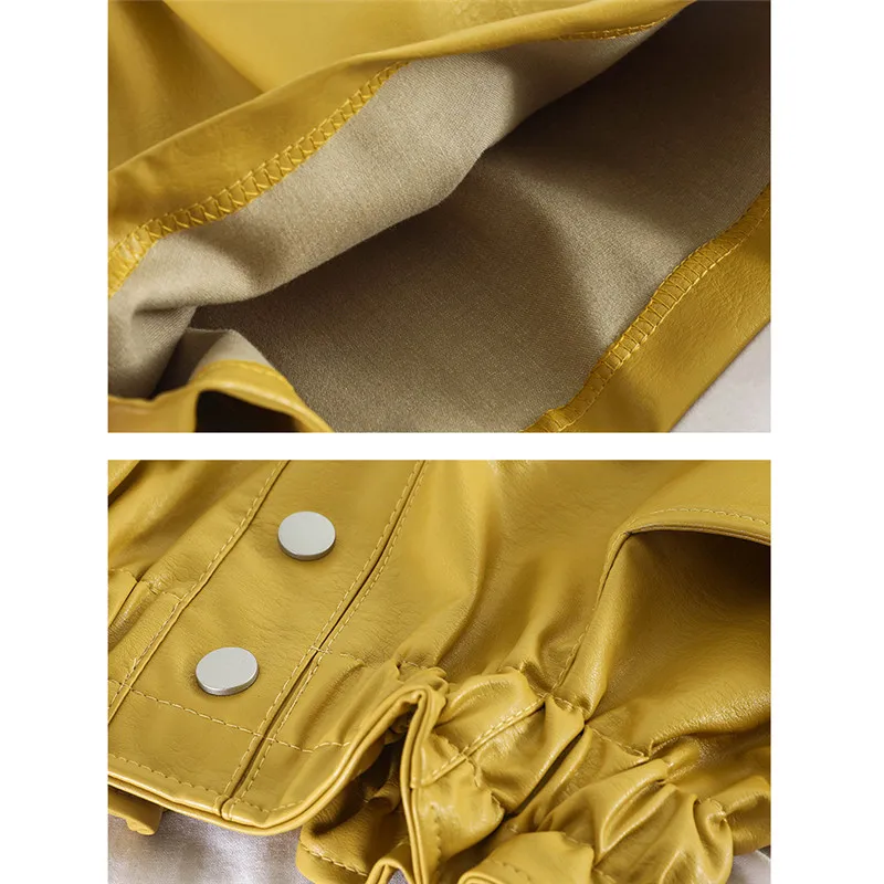 Женские шорты из полиуретана женские широкие весна осень универсальные