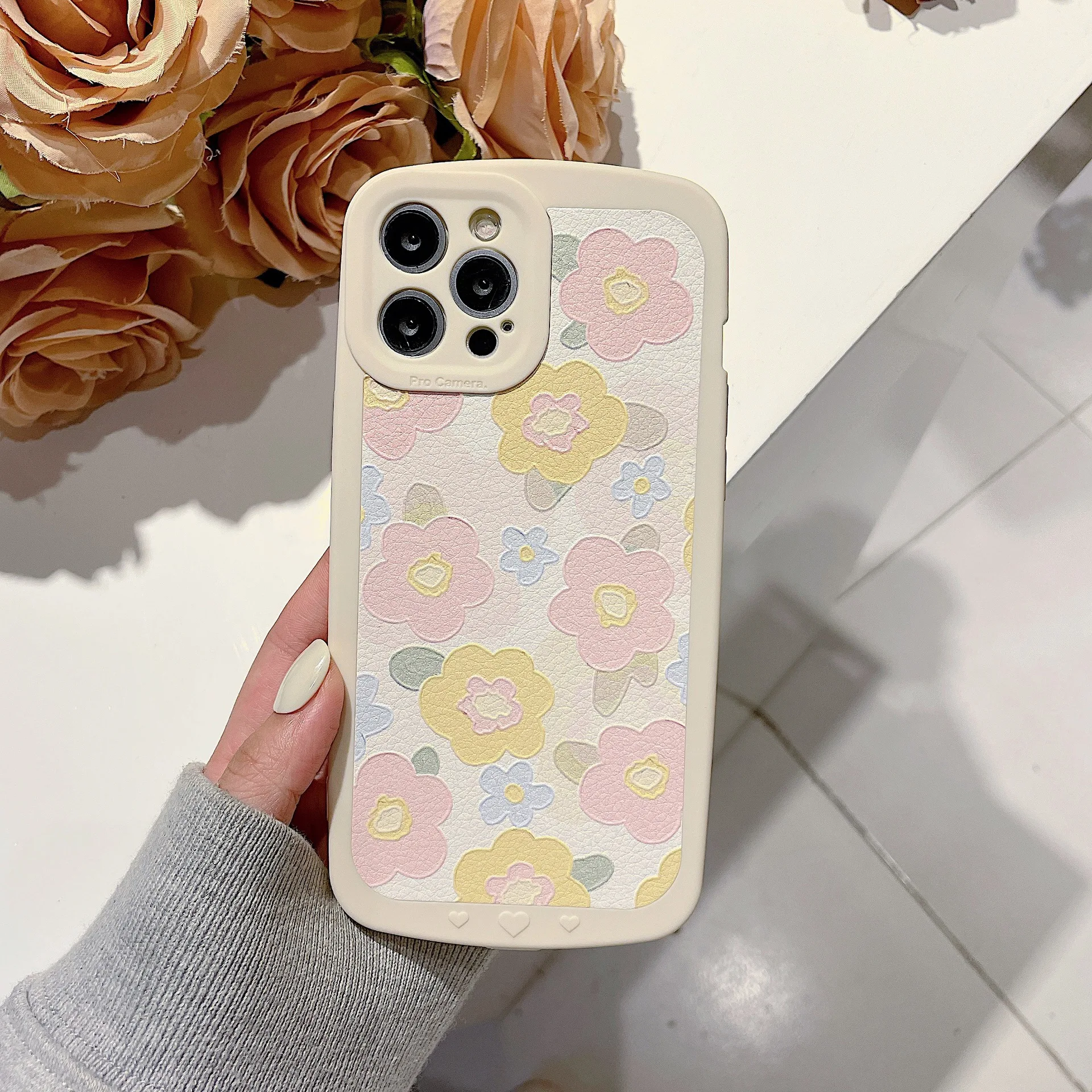 

Flowers Pattern Mobile Phone Case For iPhone 11 12 13 ProMAX 13 12Mini X XR XS XSMAX Shockproof Silica Gel Protection Back Cover