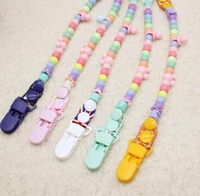 safety baby pacifier clips newborns beads anti lost chain toys newborn baby dummy pacifiers clips for teether nipples