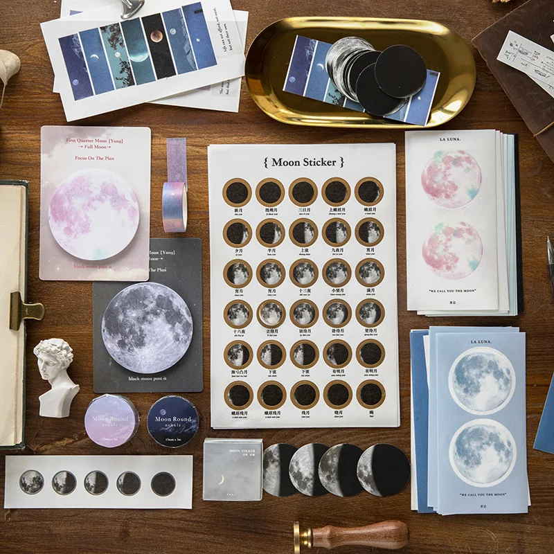 Луна Звезды тема Washi Маскировочная клейкая лента наклейка Блокнот Набор для