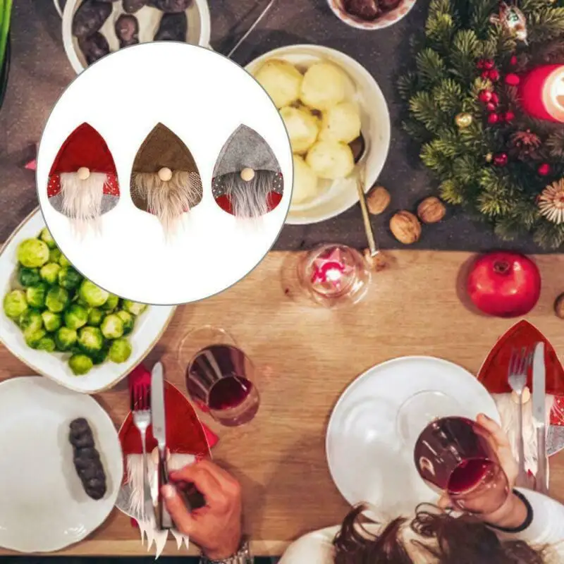 2020 новогодний Рождественский набор ножей вилка столовых приборов юбка брюки