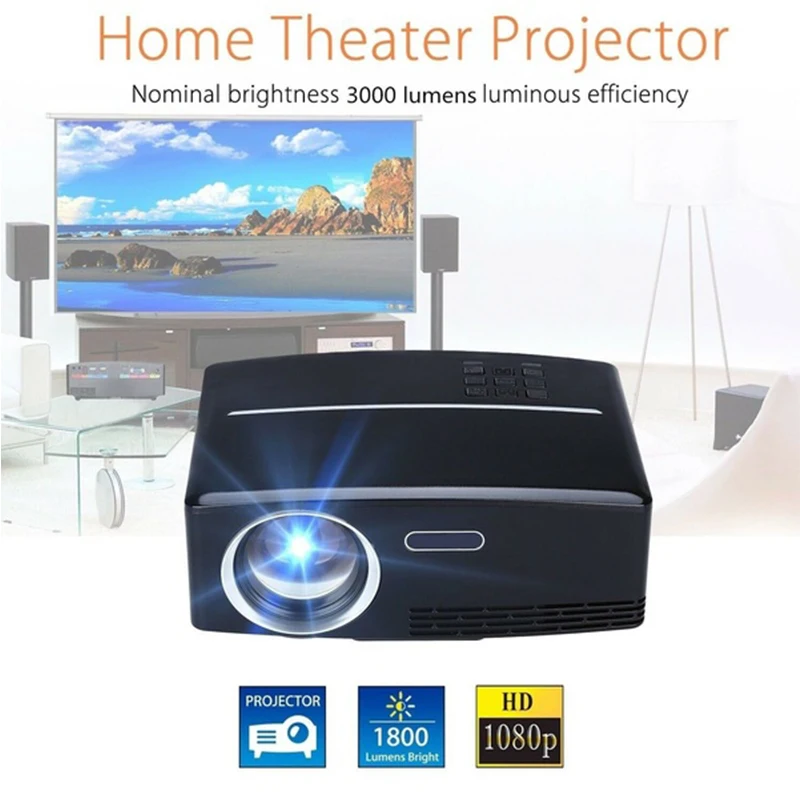 

4K Projector Portable LED 3D HD 1080P Home Theater LCD Cinema Mini Projector Android Proyector for Smartphone LED Video Beamer