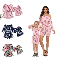 summer mommy and me family matching mother daughter dresses clothes mom dress kids child jumpsuit outfits girl overalls
