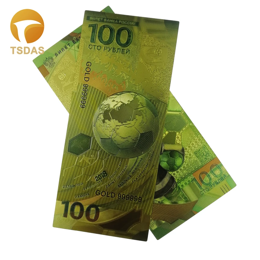 10 шт./лот Роскошные банкноты из серебра/золота с российским 100 рублем в качестве