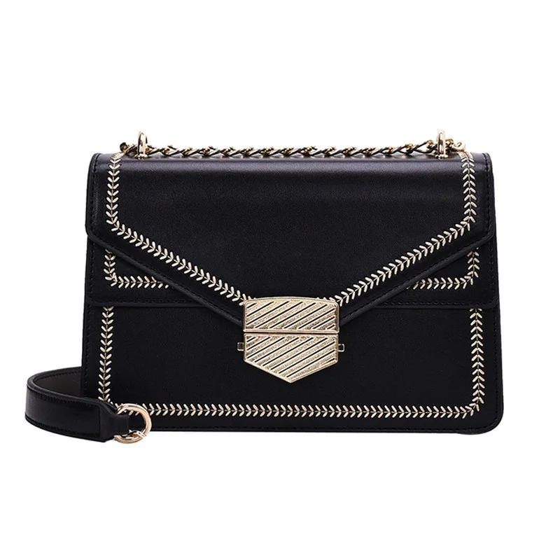 

2020 Black PU Leather Chain Bag Design Crossbody Bags Women Small Chain Handbag Small Bag Hand Bag Ladies Designer Evening Bags