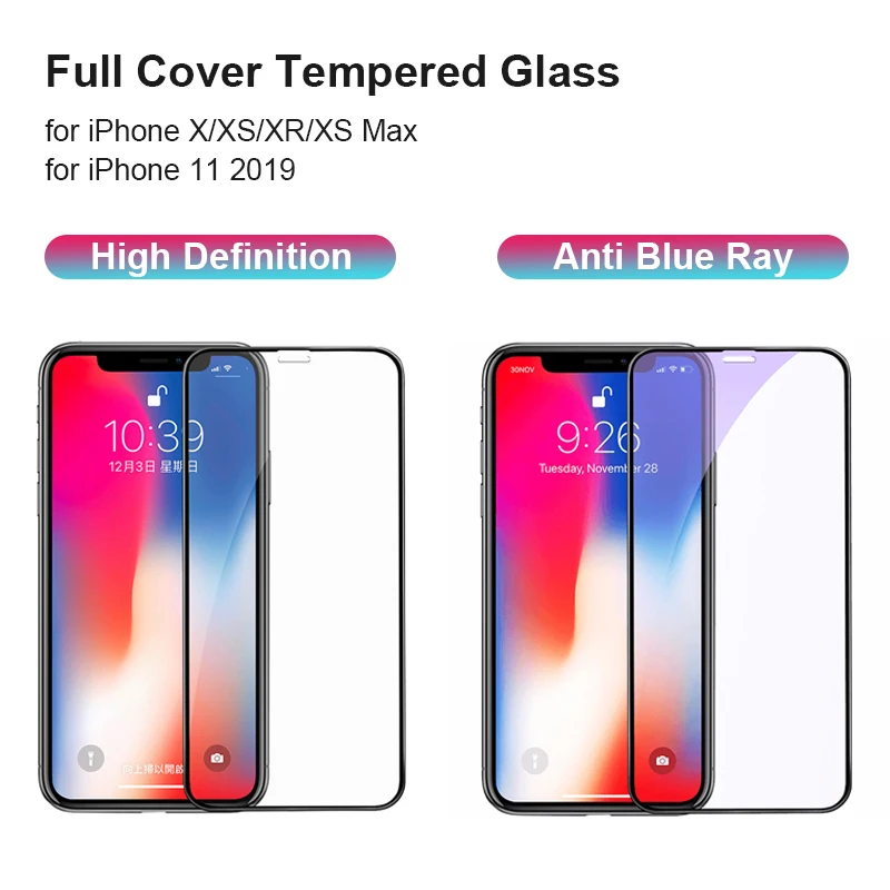 3D полное покрытие из закаленного стекла для iPhone 11 Pro на XR X XS Max защита экрана