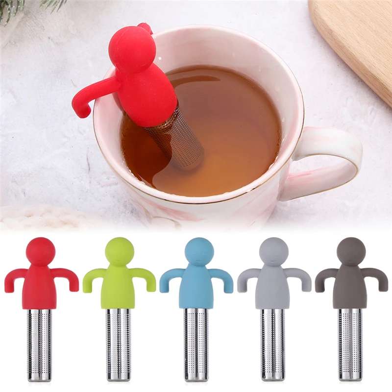 

Silicone Tea Strainer Little Man Shaped Tea Infuser Filter Brewing Teapot Tea Infusers Loose Leaf Coffee Filter Tea Accessories