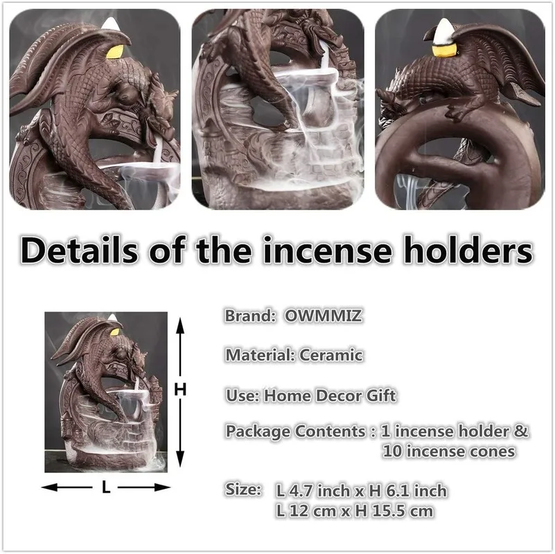 Курильница для благовоний пожелание летающего динозавра подставка Водопад