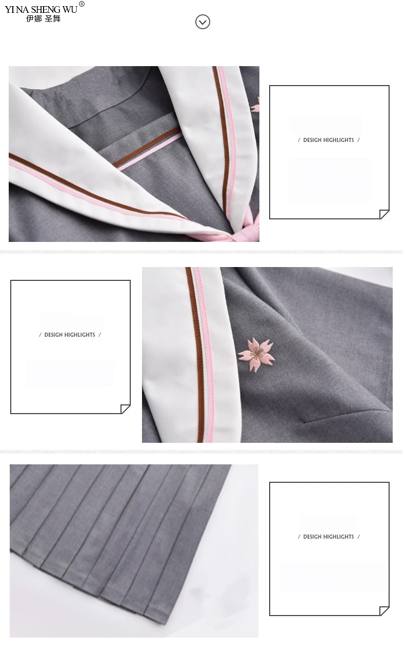 

Japanese Korean Style School JK Uniform Girls Sakura Embroideried 2020 Spring High School Women Novelty Sailor Suits Uniforms