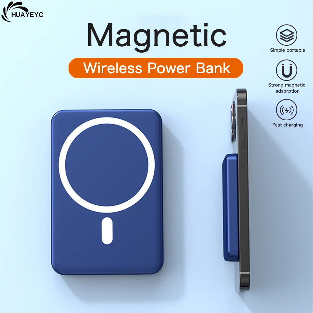 

10000mAh Magnetic Wireless Power Bank 15W Mobile Phone Fast Charger For iPhone 12 13 Pro Mini External Spare Battery Powerbank