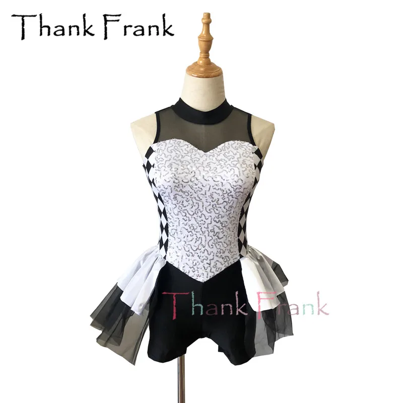 Костюм джазового крана для девочек с блестками женские черно белые костюмы