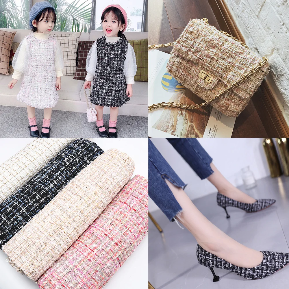 45CM*150CM Wool&Cashmere Weave Fancy Suiting Tweed Wool Fabric For Women Coat Overcoat Autumn&Winter New Cloth For DIY Sewing