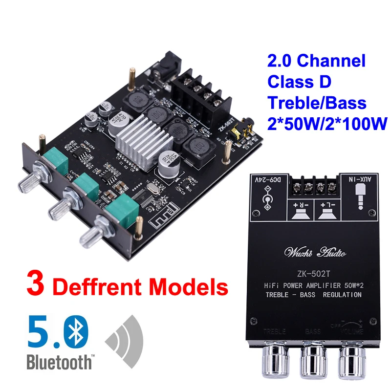 2*100W Блютуз 5.0 TI TPA3116D2 Класс D HiFi Стерео Аудио Цифровой Усилитель Мощности Доска Тон Домашний Кинотеатр Эквалайзер Амп