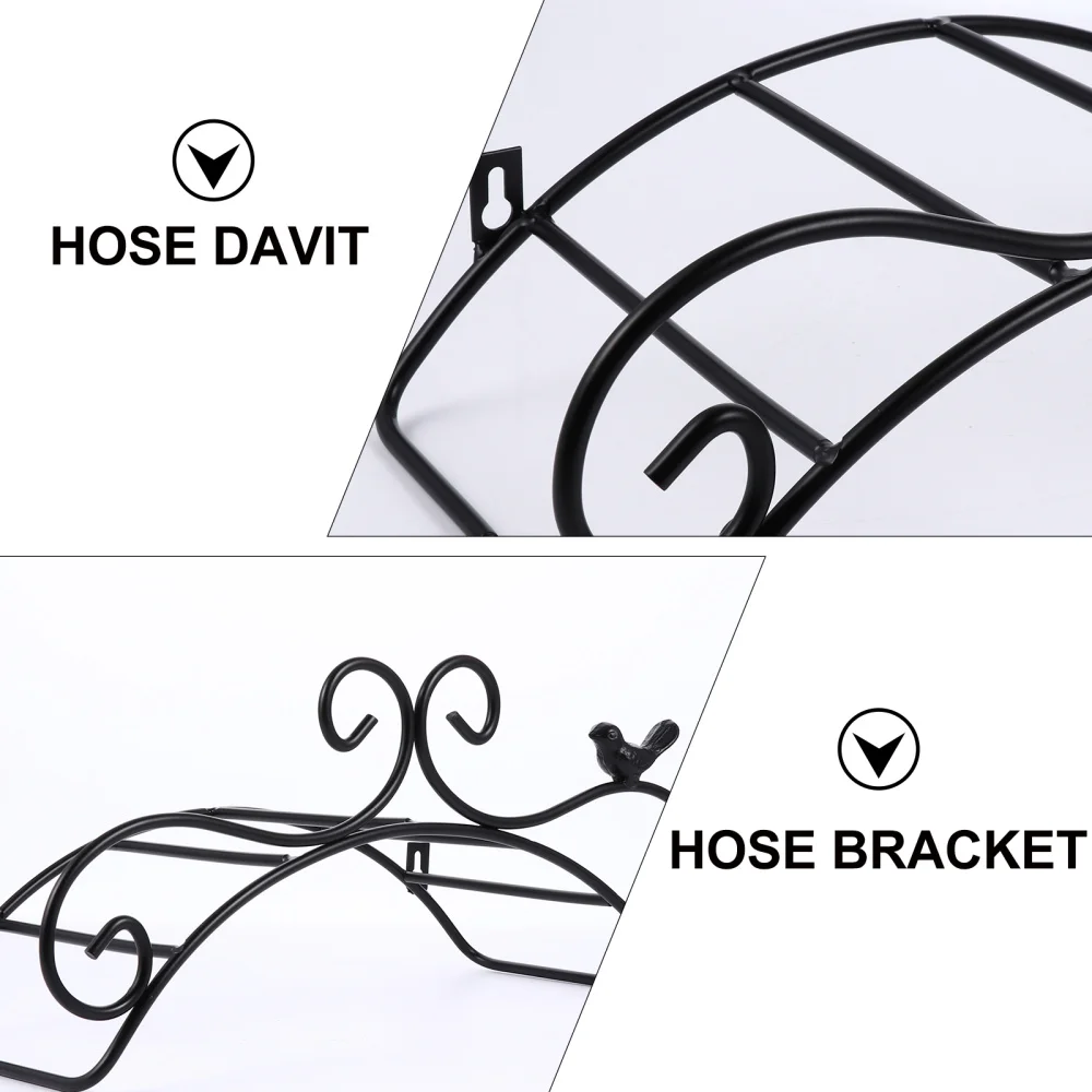 

Wall Mounted Garden Hose Storage Holder Hanging Hose Storage Rack (Black)