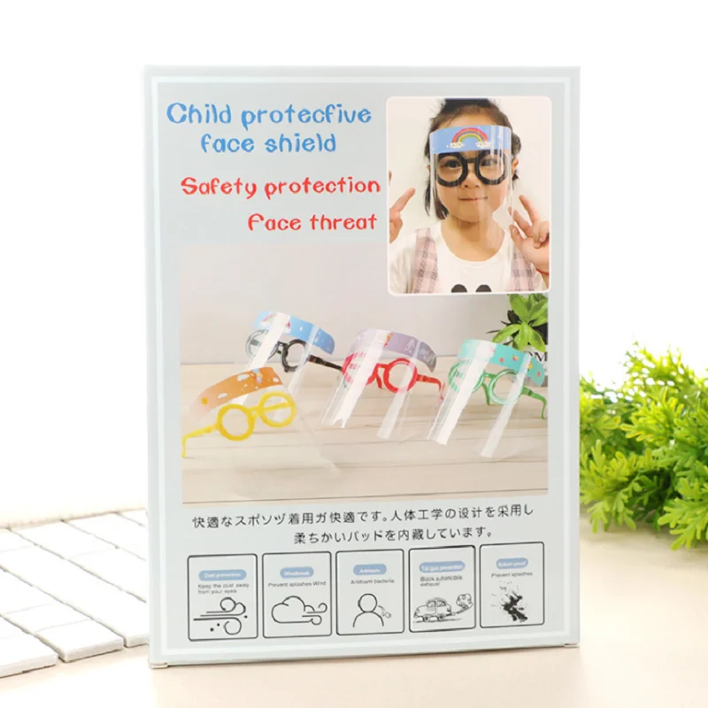 

5pcs Full Face Cartoon Protector Face Shield For Kids Safety Transparent Protective Anti-Fog Outdoor Cycling Reusable Mask
