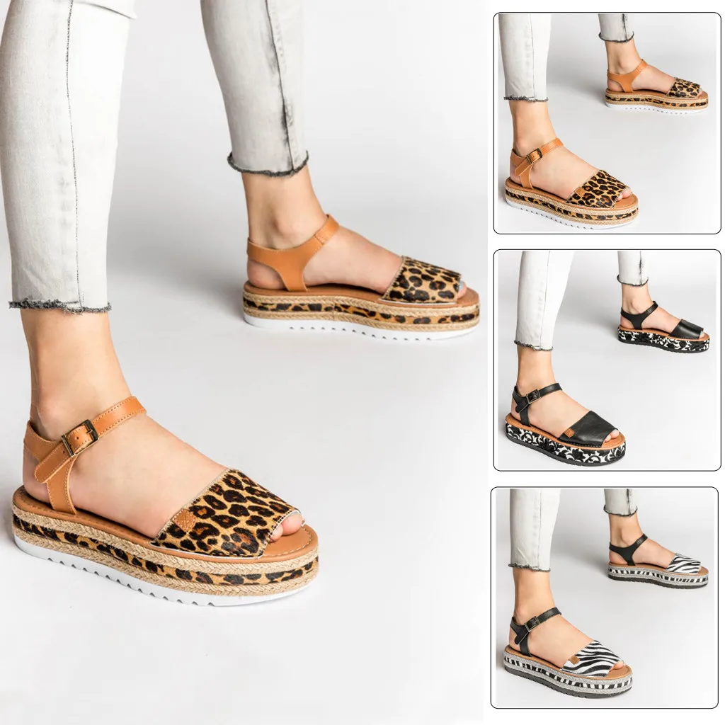 Женские сандалии на платформе повседневные босоножки танкетке с пряжкой римские