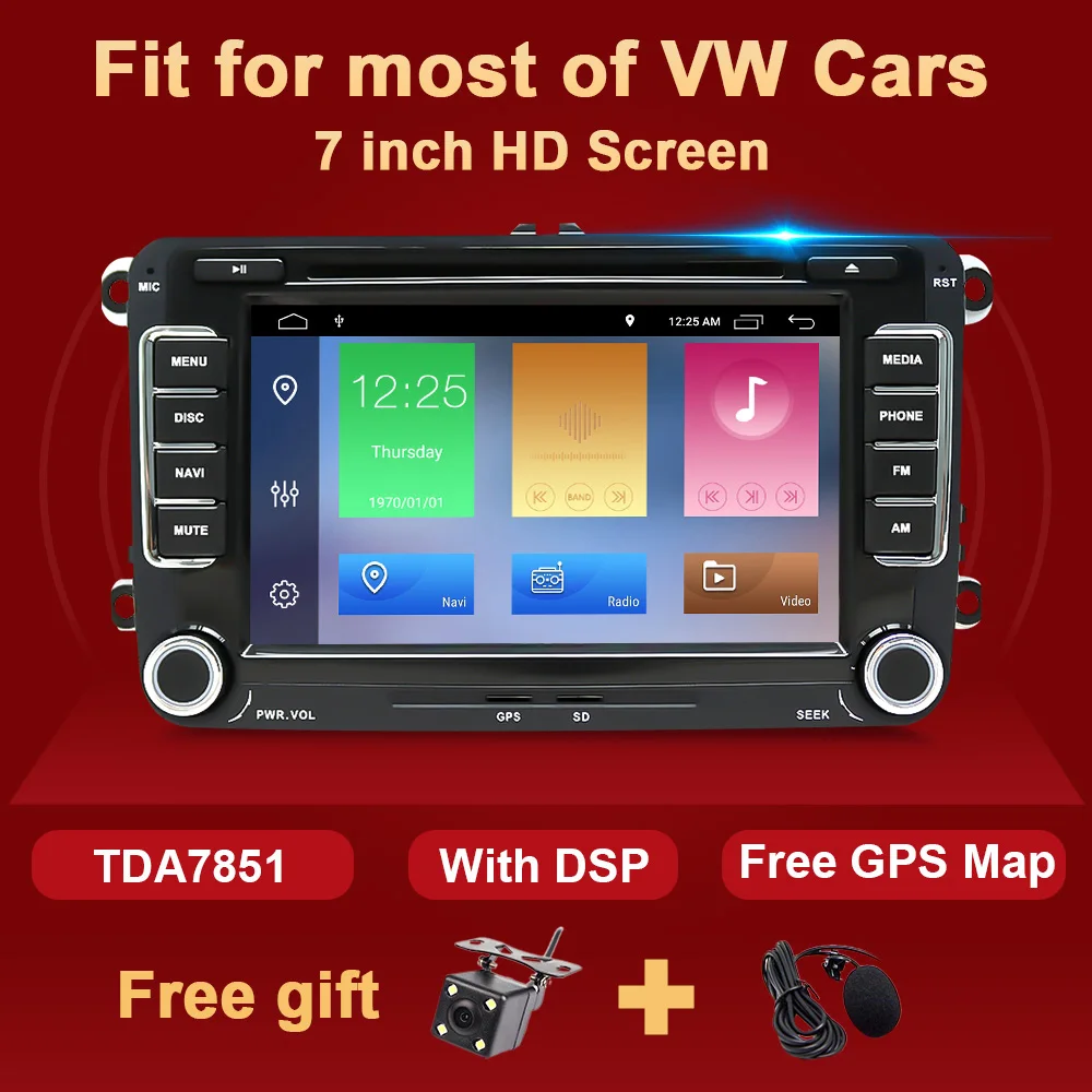 Автомагнитола 2 Din на Android мультимедийный плеер для VW Passat CC Polo GOLF 5 6 Touran EOS T5 Sharan Jetta