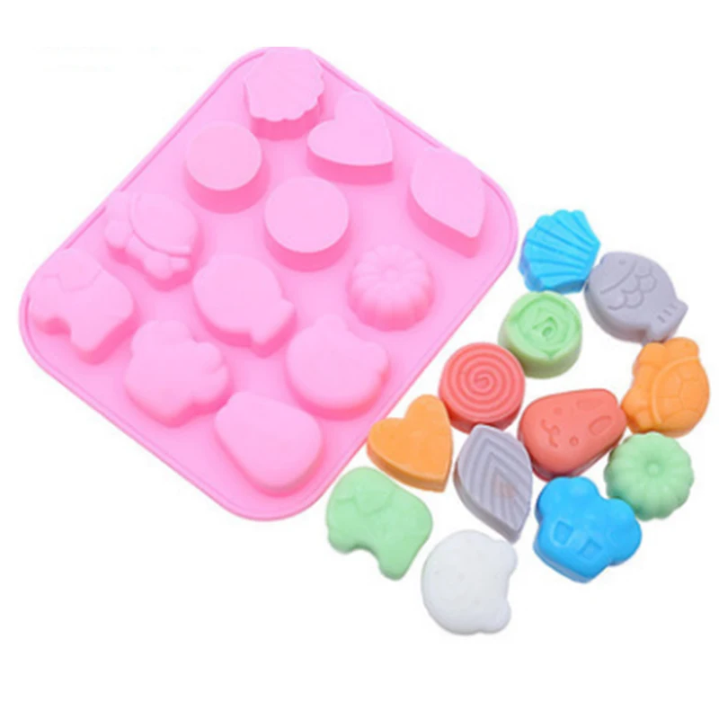 2019 New Silicone Cake Mould 3D Soap Chocolate Supplies Mold 12 hole Baking Pan DIY Jelly Ice Tray Molds Candy Making Tool | Дом и сад