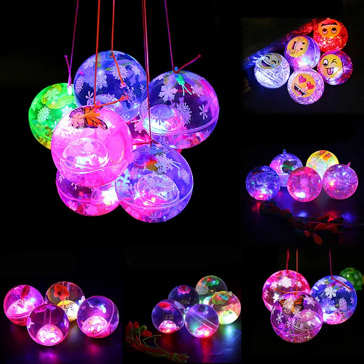 

Creative Educational Flash Crystal Ball Transparent Luminous Elastic Ball Toys Stress-relief Fun Sports Children Gifts Toys
