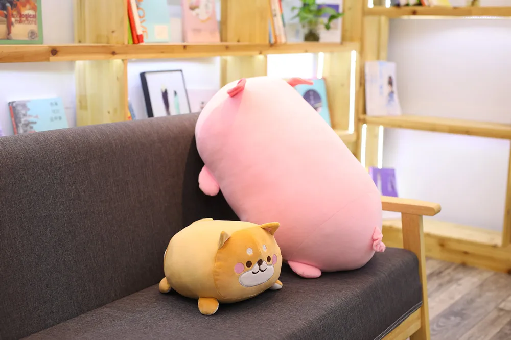 Мягкими Животные игрушка мягкая жирных Косплей Shiba «Лисья Секретная служба»(Inu единорог, Динозавр Печать Дети взрослых Ночная подушка для ног и Plushie 3 размера