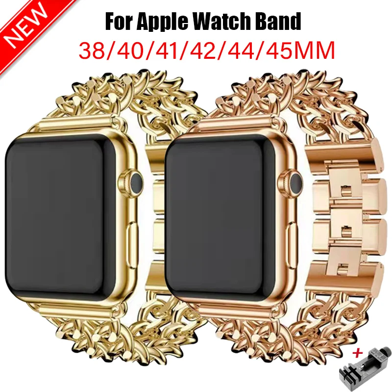 

Ремешок из нержавеющей стали для Apple watch 7 41 45 мм se 6 5 4 3