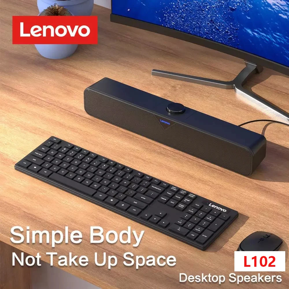 Компьютерная Колонка Lenovo L102 стереозвук сабвуфер динамик 3 5 мм Aux для Macbook ноутбука