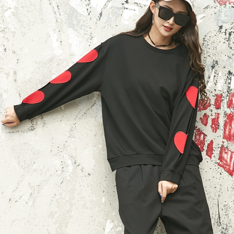 

Max LuLu New 2020 Spring Fashion Style Ladies Luxury Patchwork Tee Shirts Women Black Casual T-shirts Oversized Long Sleeve Tops