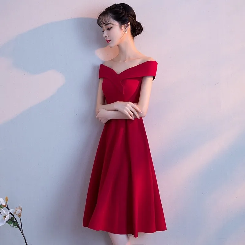 Vestido коктейльное платье с высокой талией тост для невесты кодовый блок свадьбы