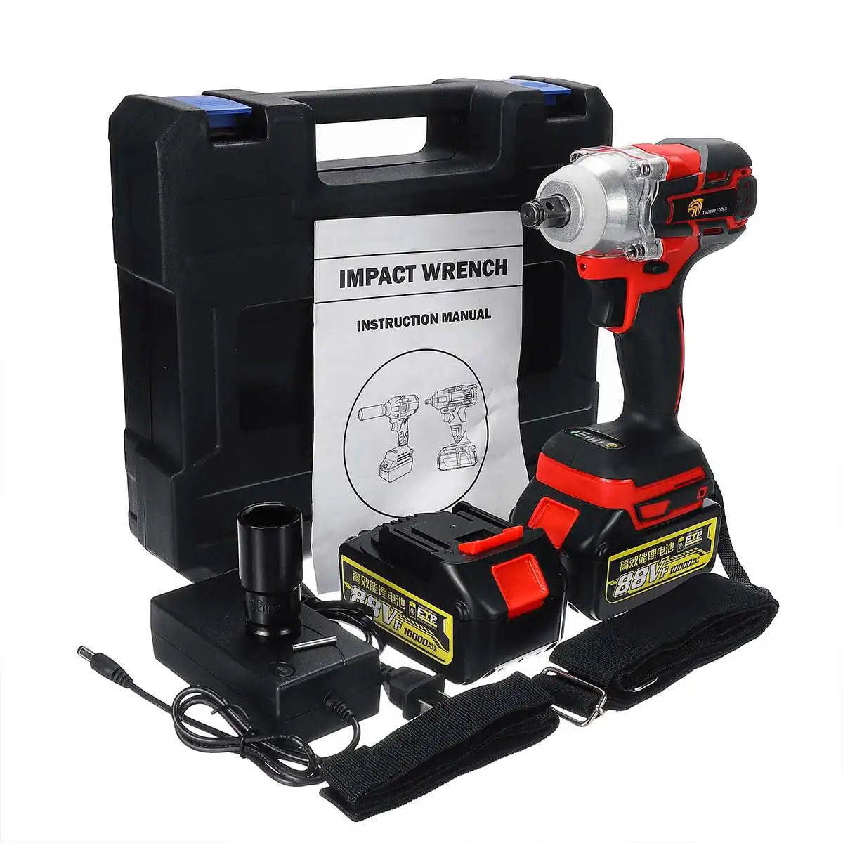 

New 88VF 520N.M Brushless Cordless Electric Impact Wrench Screwdriver Rechargeable Power Tools With 10000mAh Lithium-ion Battery