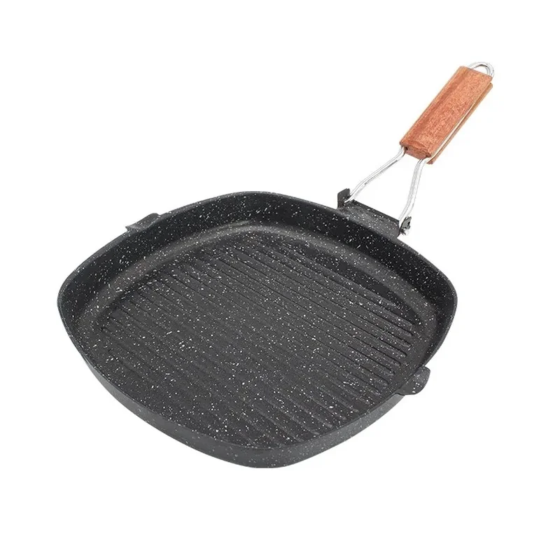 

Maifan Stone Frying Pan Pan Non-stick Steak Pan Striped Pan Grill Pan Household Multifunctional Induction Cooker Universal Wok