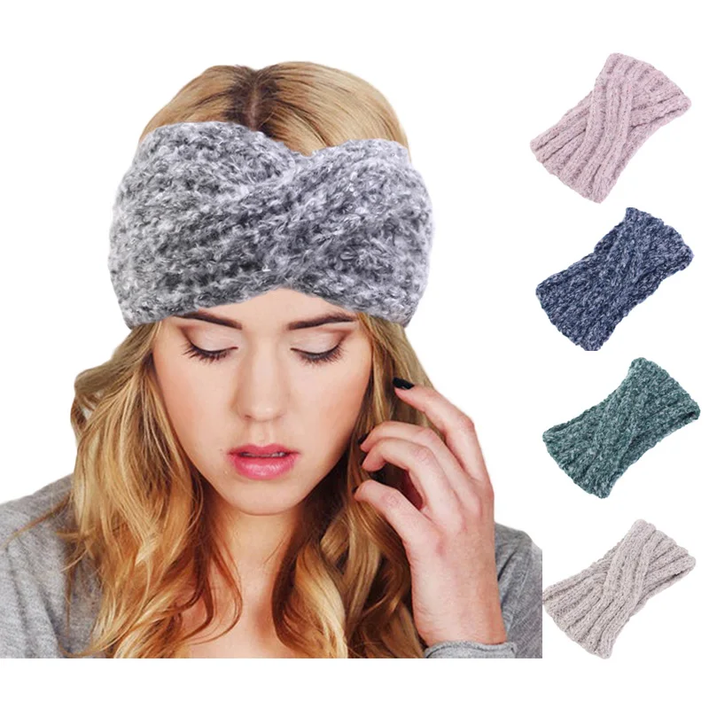 Новая женская зимняя супер мягкая вязаная головная повязка Мягкая резинка для