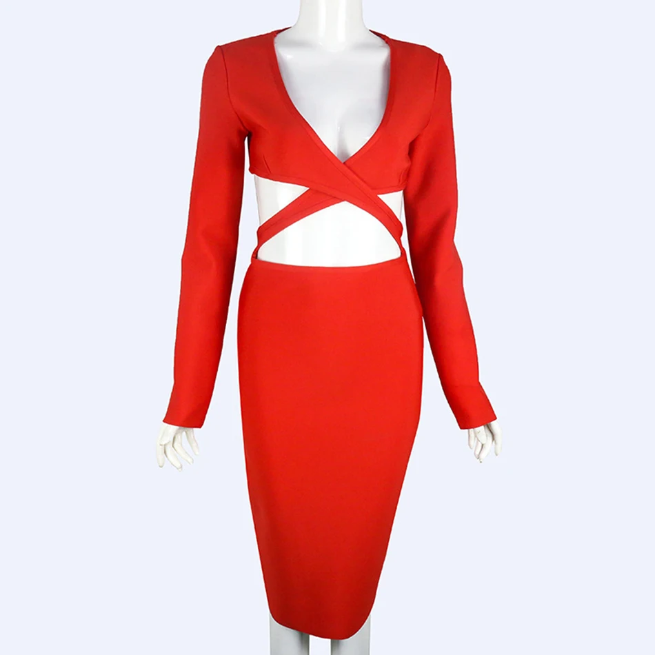 

Sladuo New Women's Halter Sleeveless Hanging Neck Red Bandage Sexy Hollow Out Bodycon Casual Traf Midi Robe Dresses 2021 Summer