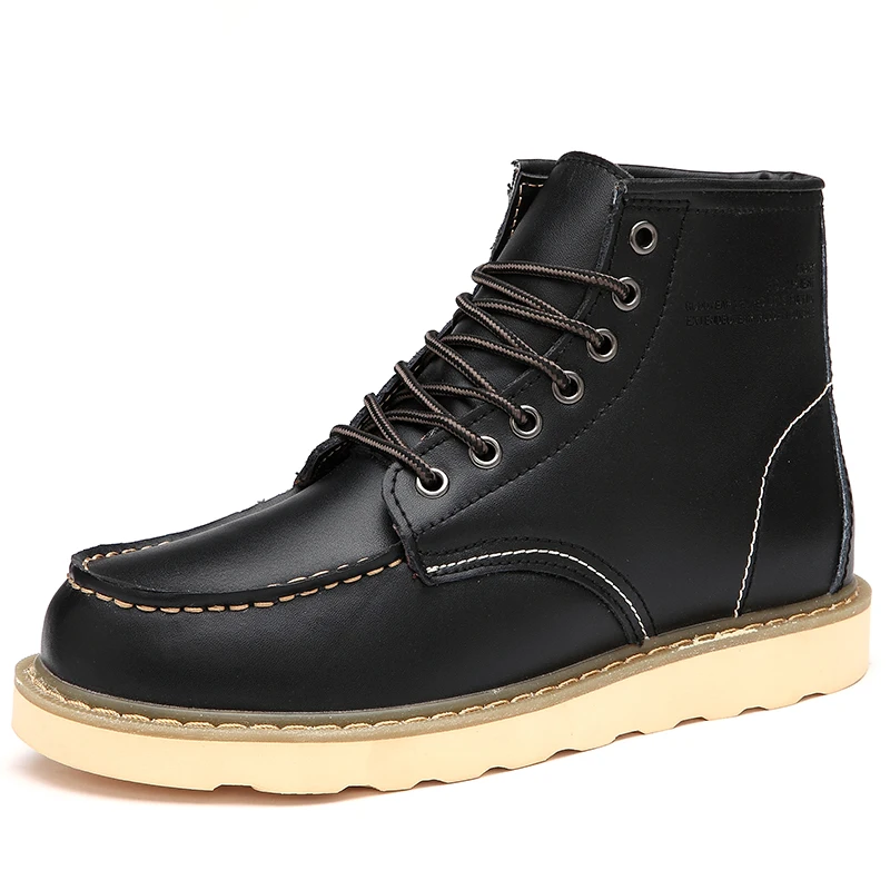 

Motorcycle Boots Outdoor Shoes Walking Motorboats Winter For Men Ankle High Shoe Moto Bots Men's Leather Male 2021 Footwear