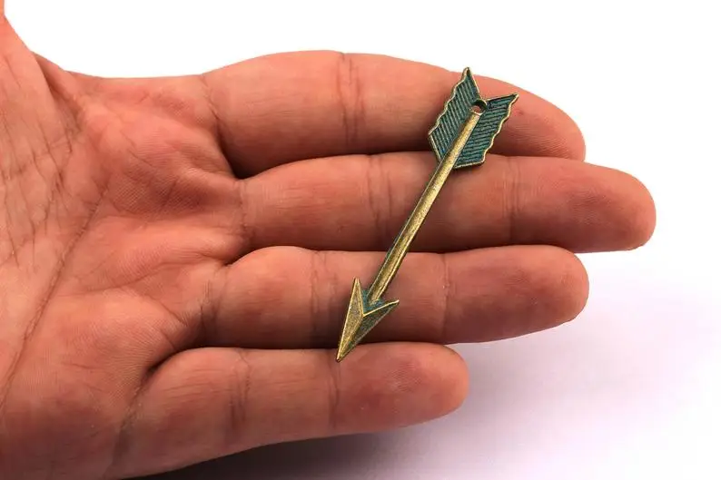 

Faux Patina Pendant - Arrow Shaped - Alloy Charms - Zinc Alloy Beads - 5PCS/LOT - Jewelry Supplies - 60x2.5mm -ZZ1049