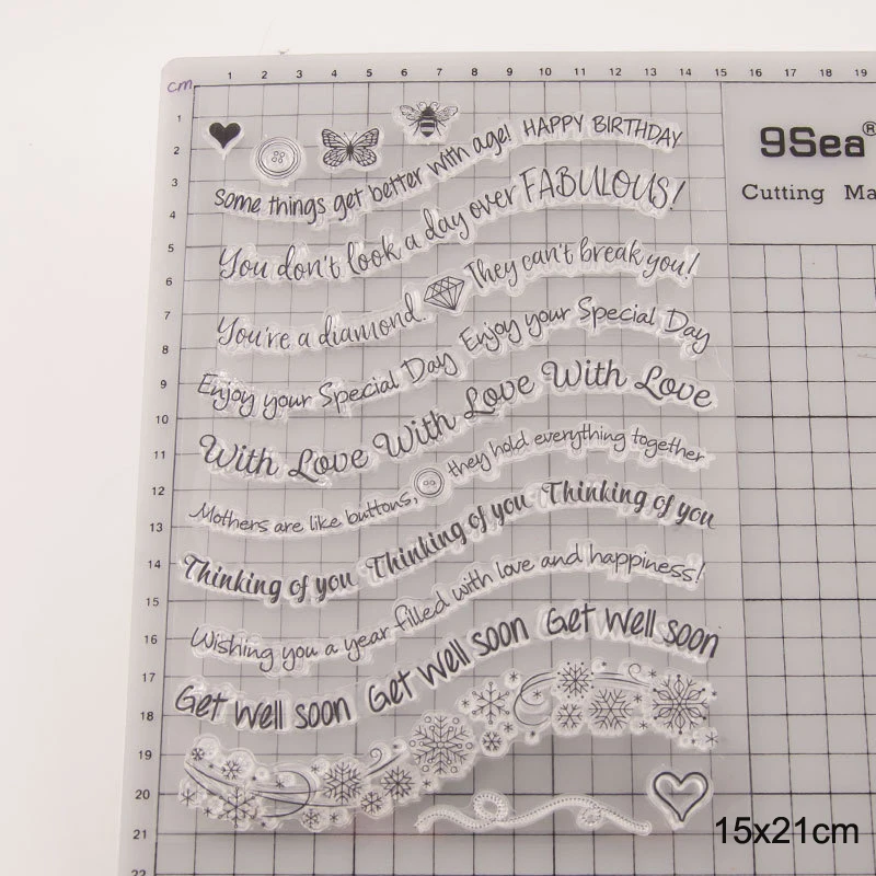 Прозрачные штампы на день рождения для скрапбукинга изготовления открыток