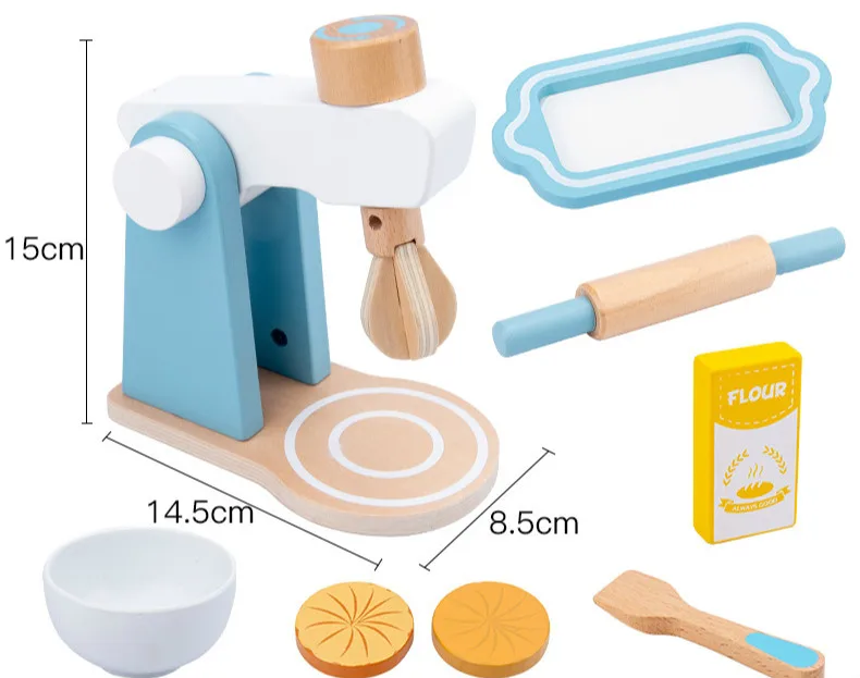 Wooden Pretend Play Sets Simulation Toasters Bread Maker Coffee Machine Blender Baking Kit Game Kitchen Role Children Toys | Игрушки и